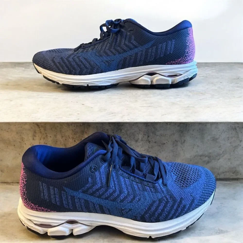 Mizuno Wave Rider Waveknit Navy Blue Women's Athletic Shoes